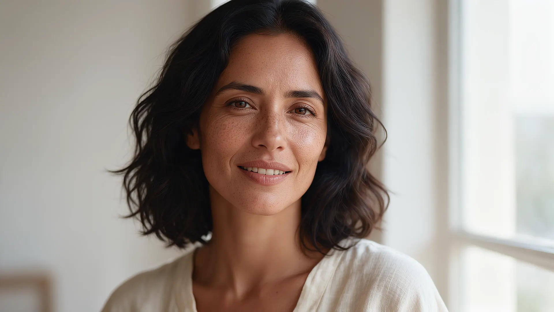 Retrato de una mujer que sonríe con naturalidad